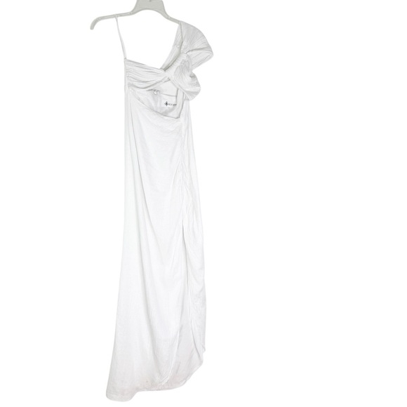 Just BEE Queen Harlow Dress White Cutout One Shoulder Maxi Size M - Picture 6 of 16